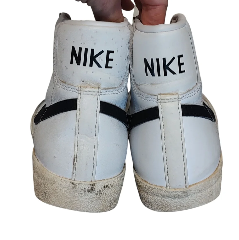 Nike Blazers White with Black Swoosh Size 8